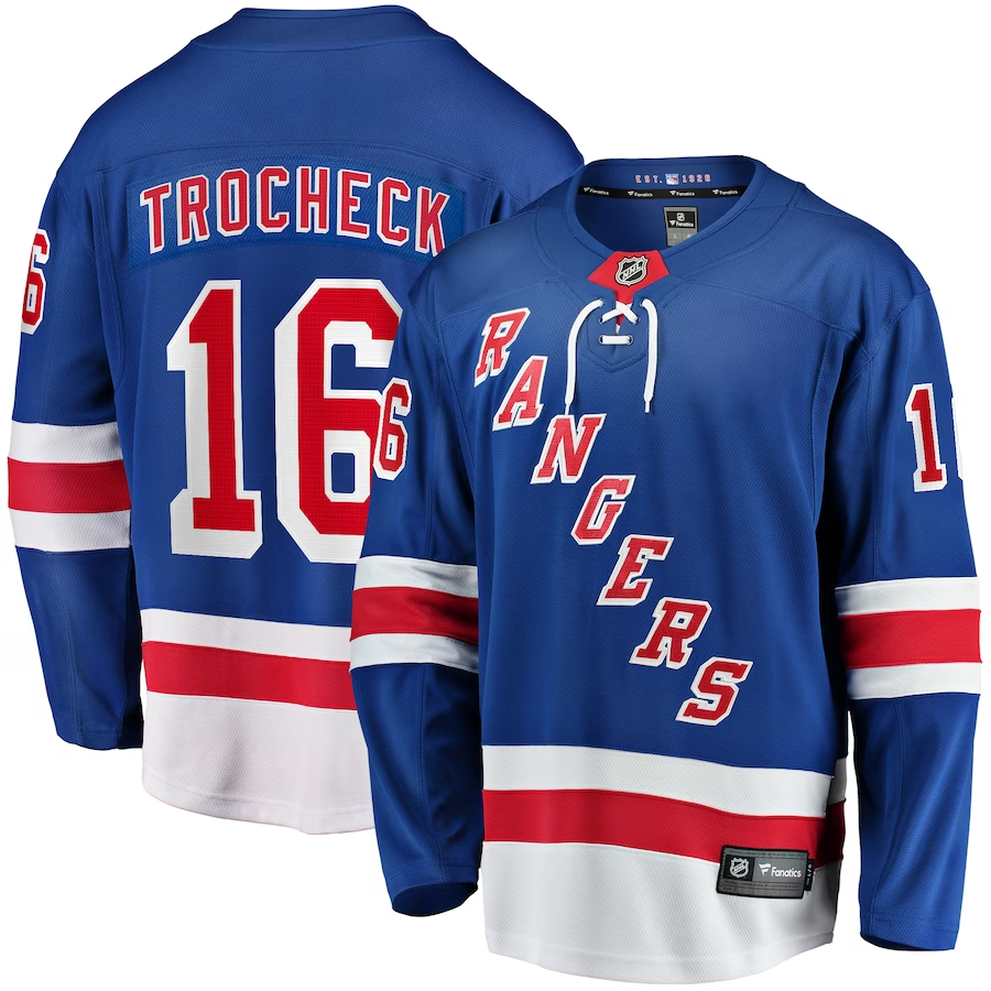Men's New York Rangers Vincent Trocheck #16 Blue Jersey
